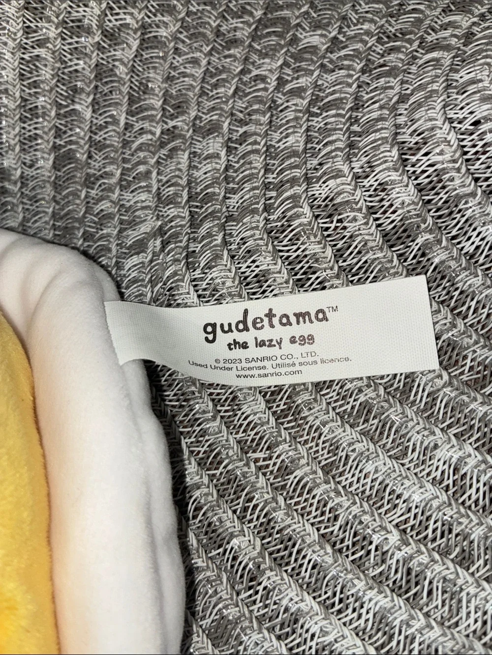 Sanrio Yellow Gudetama Plush with White Egg Bed